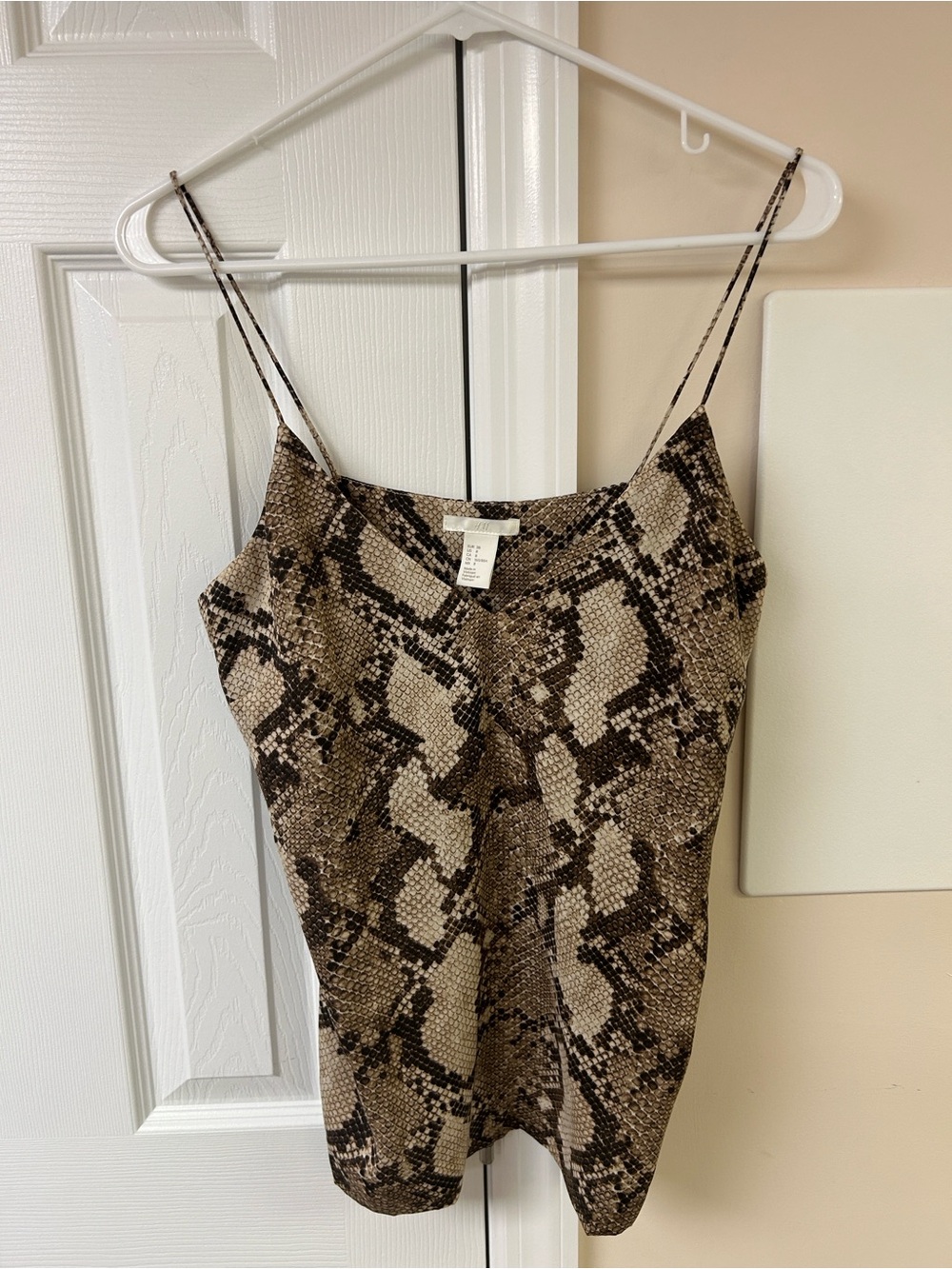 H&M brown and black snake-print camisole tank top